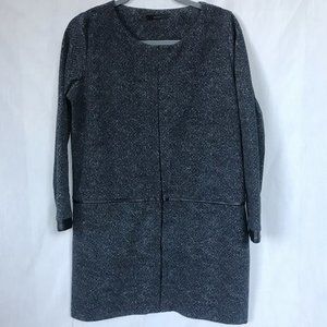 The Izzat Charcoal Long Sleeve Scoop Sheath Dress